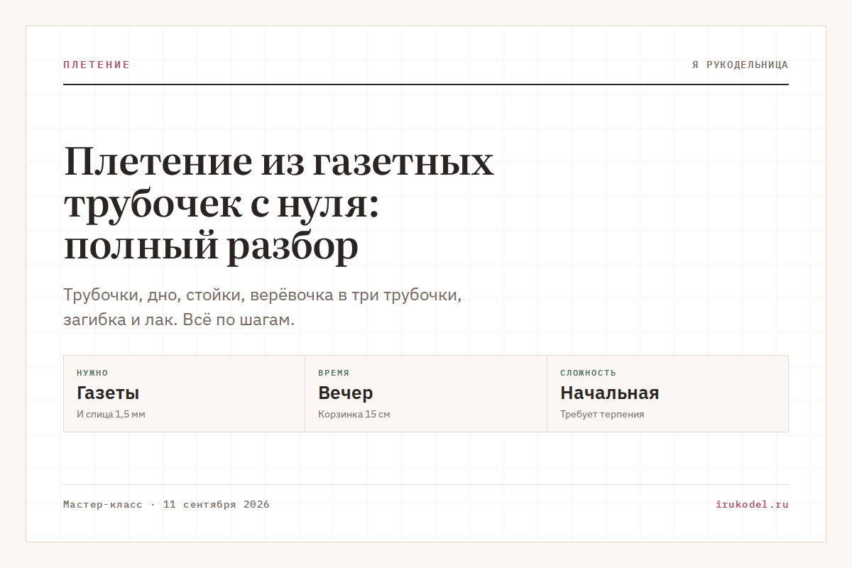 Плетение из газетных трубочек с нуля: полный разбор
