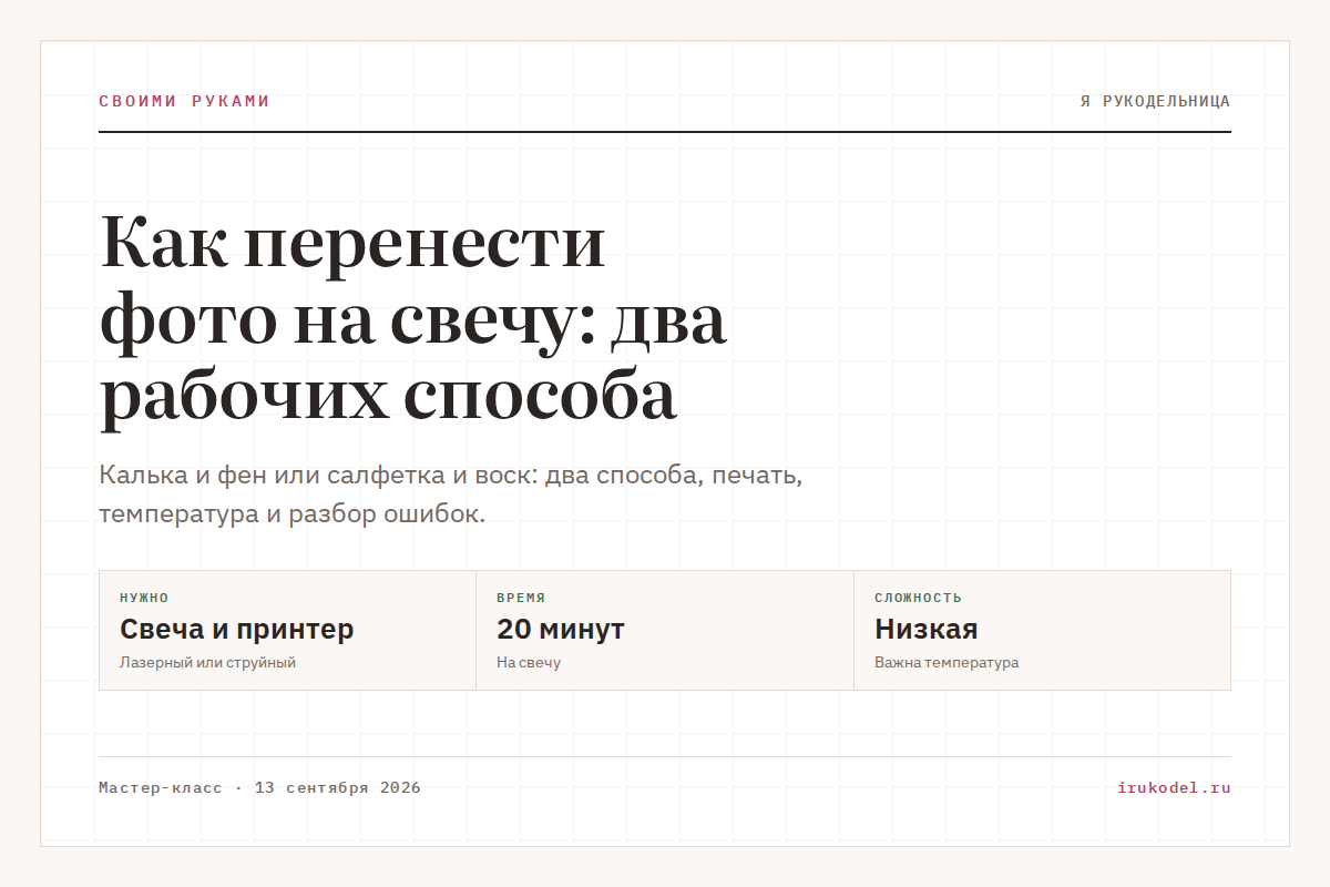 Как перенести фото на свечу: два рабочих способа