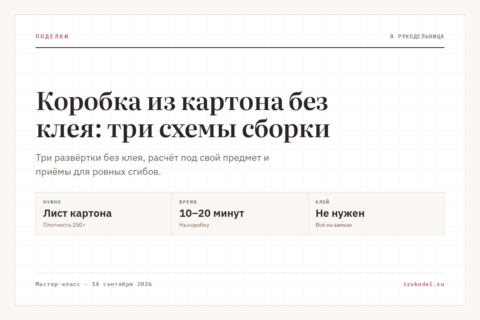Коробка из картона без клея: три схемы сборки