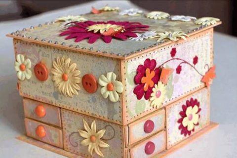 Сделаем красивую шкатулку из картона своими руками