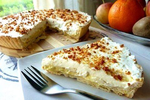 Легкий рецептик вкуснейшего бананового пирога