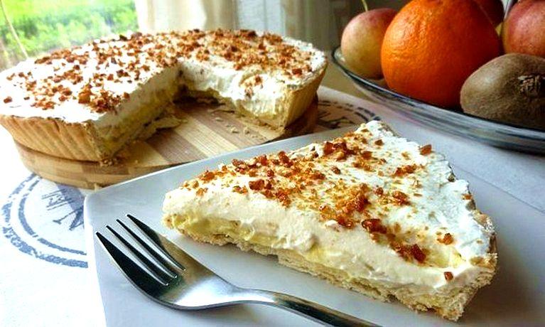 Легкий рецептик вкуснейшего бананового пирога