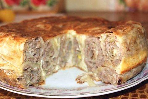 Пирог под названием Лаваш в заливке, вкусный рецепт приготовления