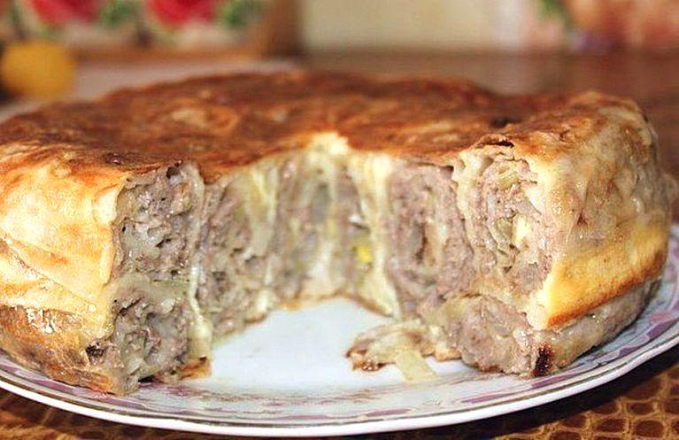 Пирог под названием Лаваш в заливке, вкусный рецепт приготовления