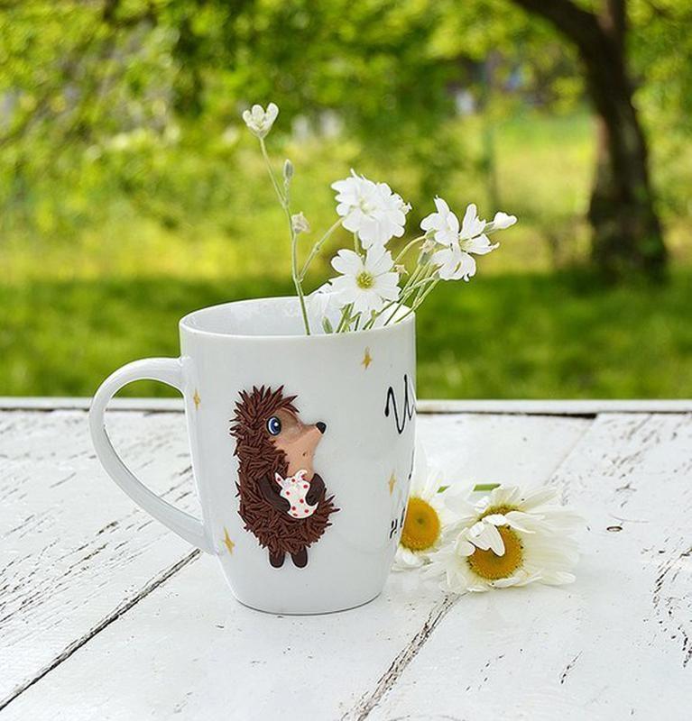 Красивые кружки с декором из полимерной глины. Какая же это красота!!!