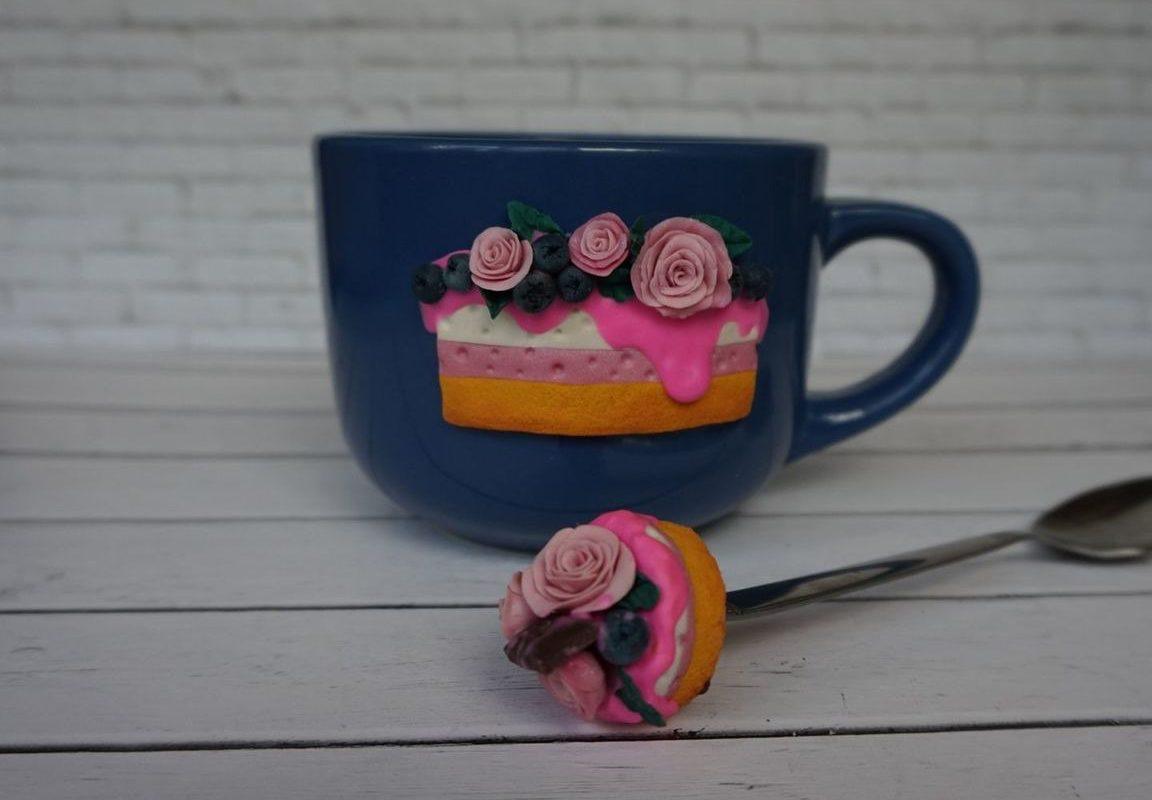Красивые кружки с декором из полимерной глины. Какая же это красота!!!