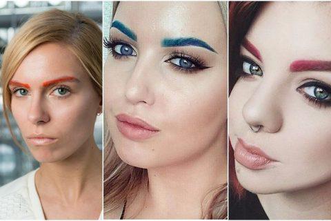 Мода не стоит на месте — яркие ЦВЕТНЫЕ БРОВИ как главный акцент на лице