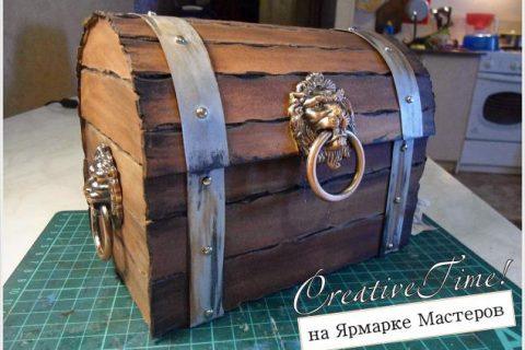 Мастерим декоративный СУНДУЧОК из бумаги