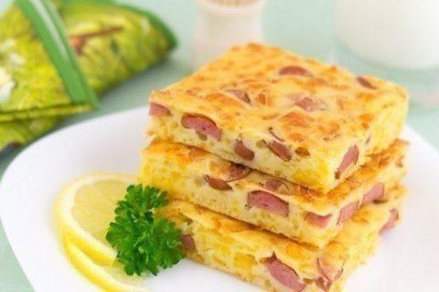 Ароматный ПИРОГ с СЫРОМ и СОСИСКАМИ. Хорошая идея для завтрака