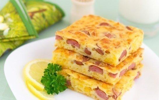 Ароматный ПИРОГ с СЫРОМ и СОСИСКАМИ. Хорошая идея для завтрака