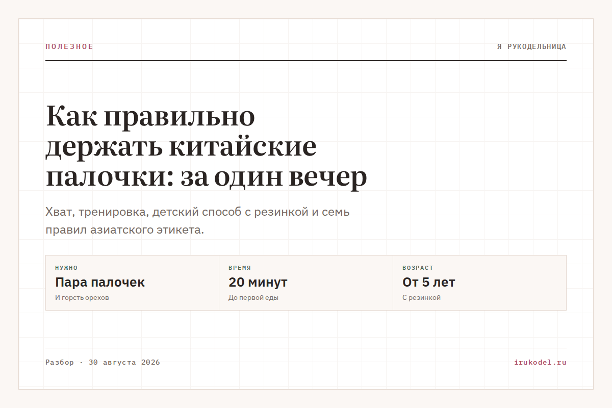 Как правильно держать китайские палочки: за один вечер