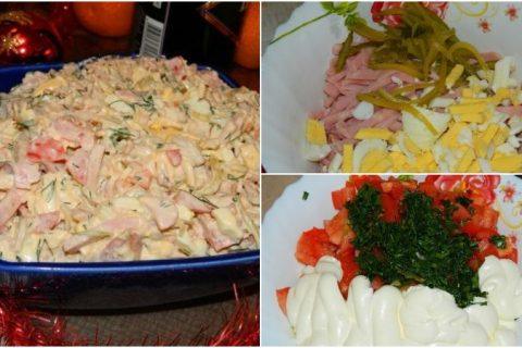 Вкусный и очень сытный салат НЕЖНОСТЬ