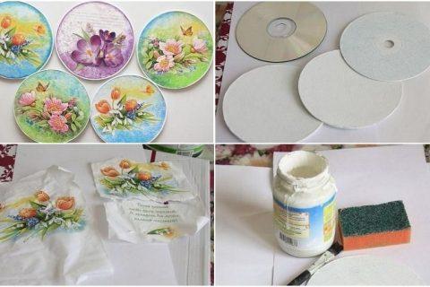 Очень красивый ДЕКУПАЖ на CD-дисках, учимся делать такие же
