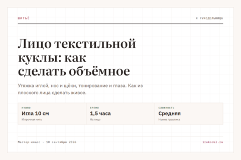 Лицо текстильной куклы: как сделать объёмное