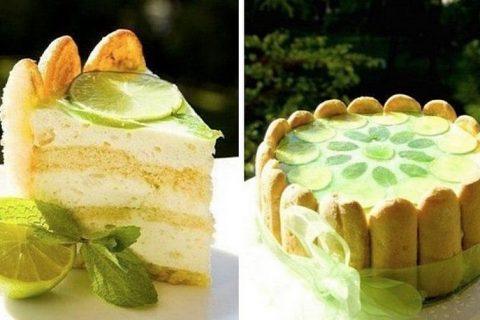 Торт-шарлотта МОХИТО. Вам понравится это вкусовое сочетание