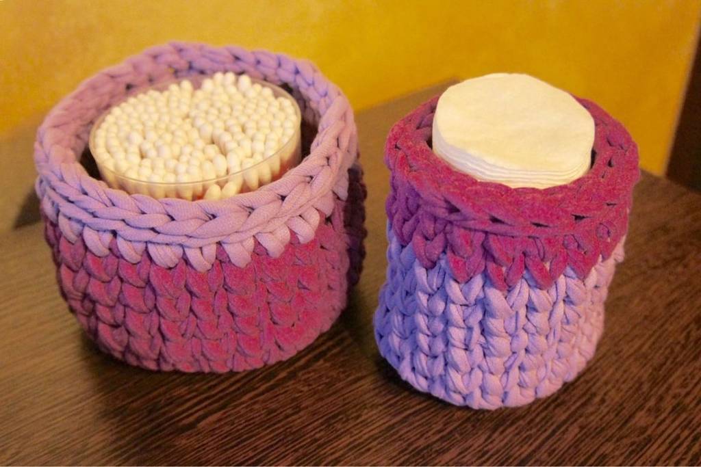 НИЧЕГО МИЛЕЕ я еще не видела. Трикотажные корзинки на любой вкус