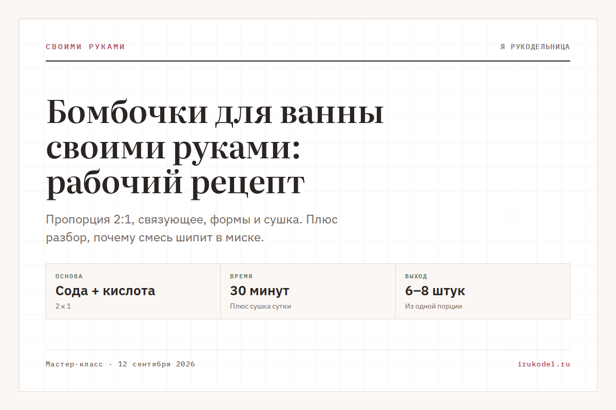 Бомбочки для ванны своими руками: рабочий рецепт
