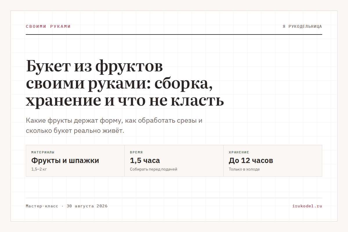 Букет из фруктов своими руками: сборка, хранение и что не класть