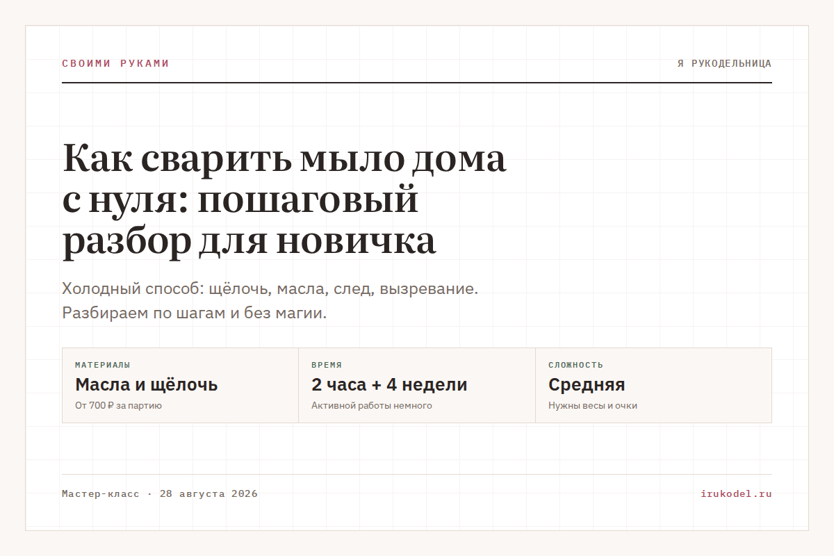 Как сварить мыло дома с нуля: пошаговый разбор для новичка