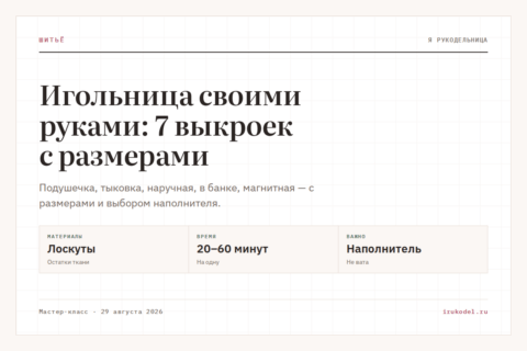 Игольница своими руками: 7 выкроек с размерами