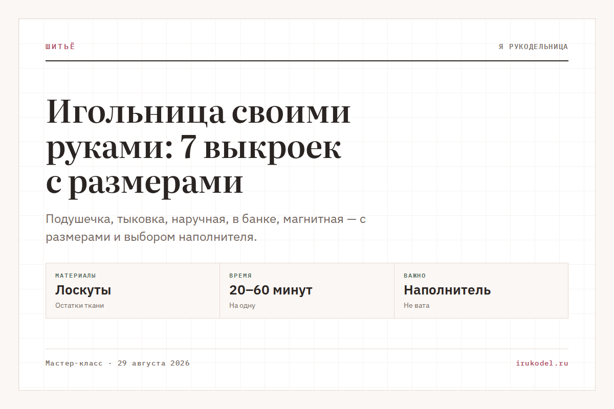 Игольница своими руками: 7 выкроек с размерами