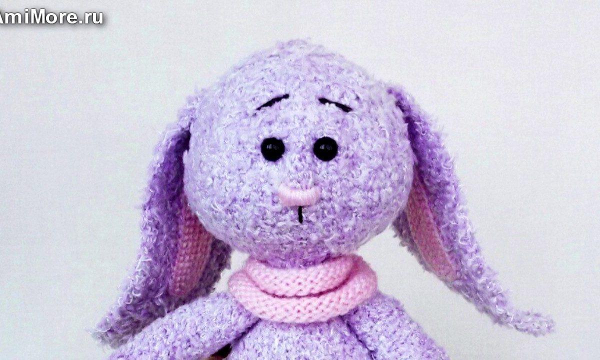 Амигуруми: схема Лиловый зайка. Игрушки вязаные крючком — Free crochet patterns.