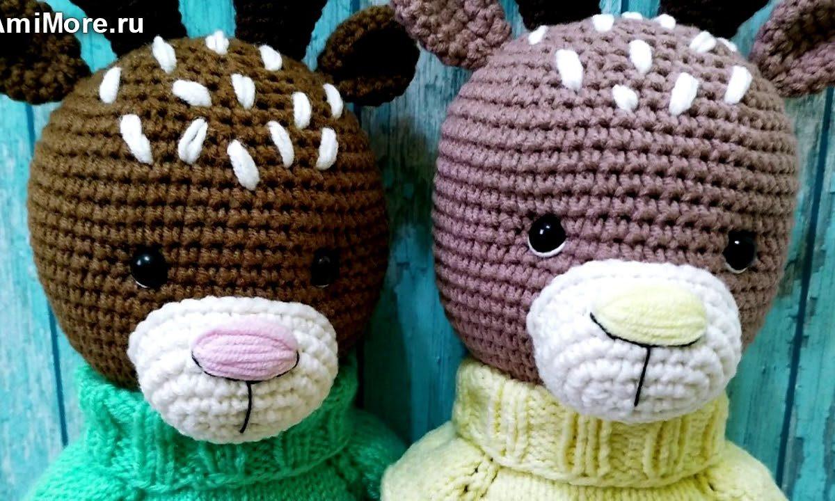 Амигуруми: схема Олешка в свитерке. Игрушки вязаные крючком — Free crochet patterns.