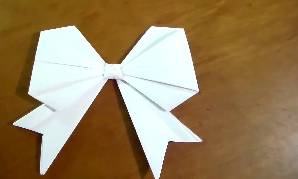 Бантик оригами из бумаги своими руками.Do-it-yourself paper origami bow.