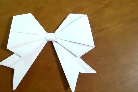 Бантик оригами из бумаги своими руками.Do-it-yourself paper origami bow.