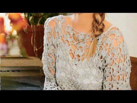 Crochet pattern for pullover — Узор крючком для пуловера