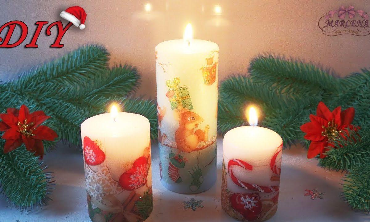 ? ДЕКОР СВЕЧИ ЛЕГКО и БЫСТРО! ? Декупаж с помощью фена
