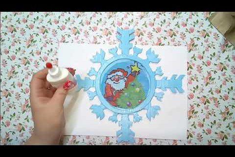 DIY:Carboard snowflake.Crafts in kindergarten.//Снежинка из картона. Поделка в детский сад.