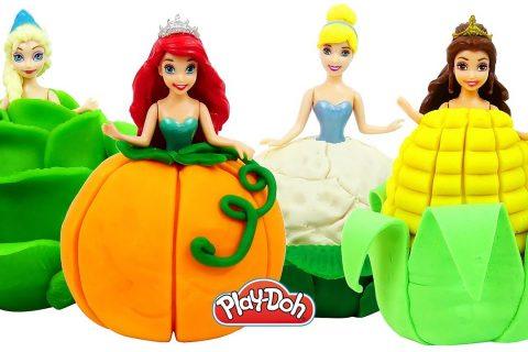DIY Disney Princess Dolls How to Make Play Doh Veggies Dresses