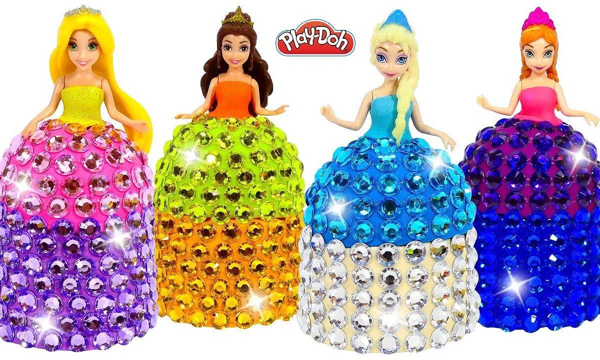 DIY How to Make Super Sparkle Dresses out of Play-Doh for Disney Princesses