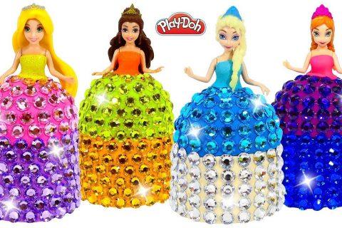 DIY How to Make Super Sparkle Dresses out of Play-Doh for Disney Princesses