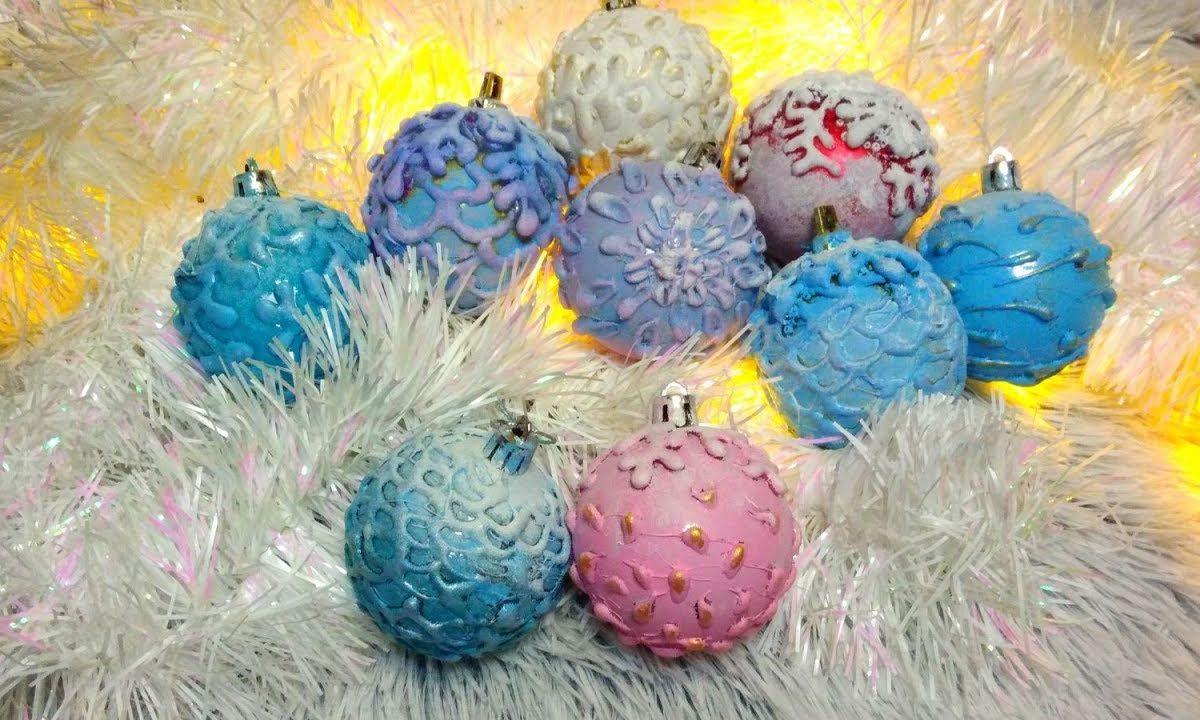 Diy: преображение дешевых елочных игрушек | елочные игрушки своими руками | новогодние поделки