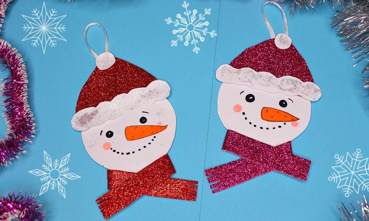 DIY Снеговик из бумаги.Игрушки на ёлку своими руками. Новогодние поделки из бумаги