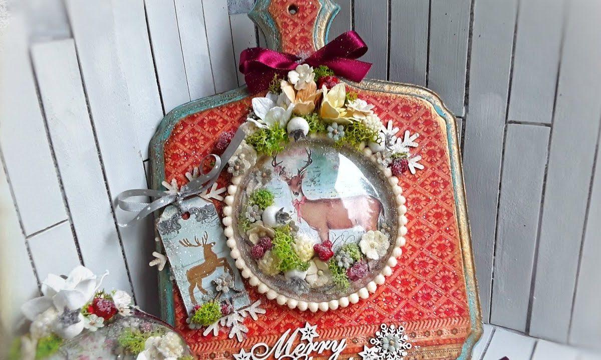 Dekoracja świąteczna www.zielonekoty.pl #decoupage #scrapbooking #mixmedia #tutorial #christmas