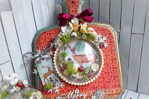 Dekoracja świąteczna www.zielonekoty.pl #decoupage #scrapbooking #mixmedia #tutorial #christmas