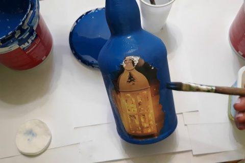Декупаж бутылки. Декор бутылки. Новогодний декор.