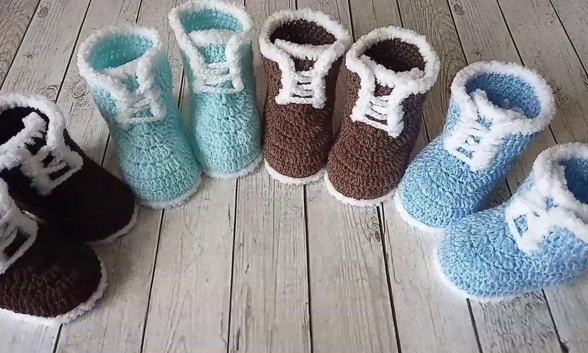 Детские пинетки сапожки вязаные крючком