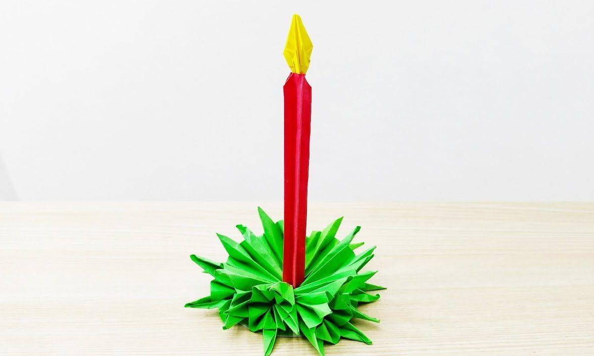 КАК СДЕЛАТЬ ОРИГАМИ СВЕЧУ МАСТЕР КЛАСС / How to make a paper candle
