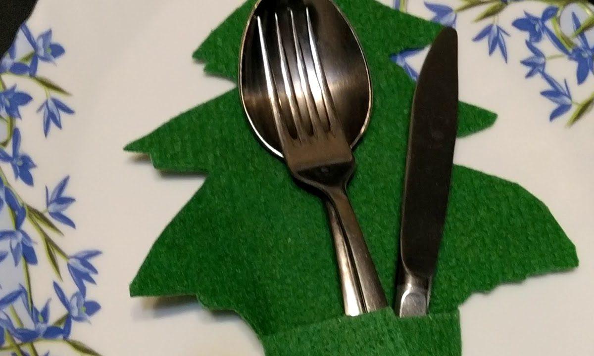 Как сделать новогодние чехлы для ложек,вилок,ножей
