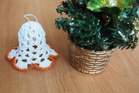 Колокольчик крючком  Новогодние игрушки своими руками  Урок 172