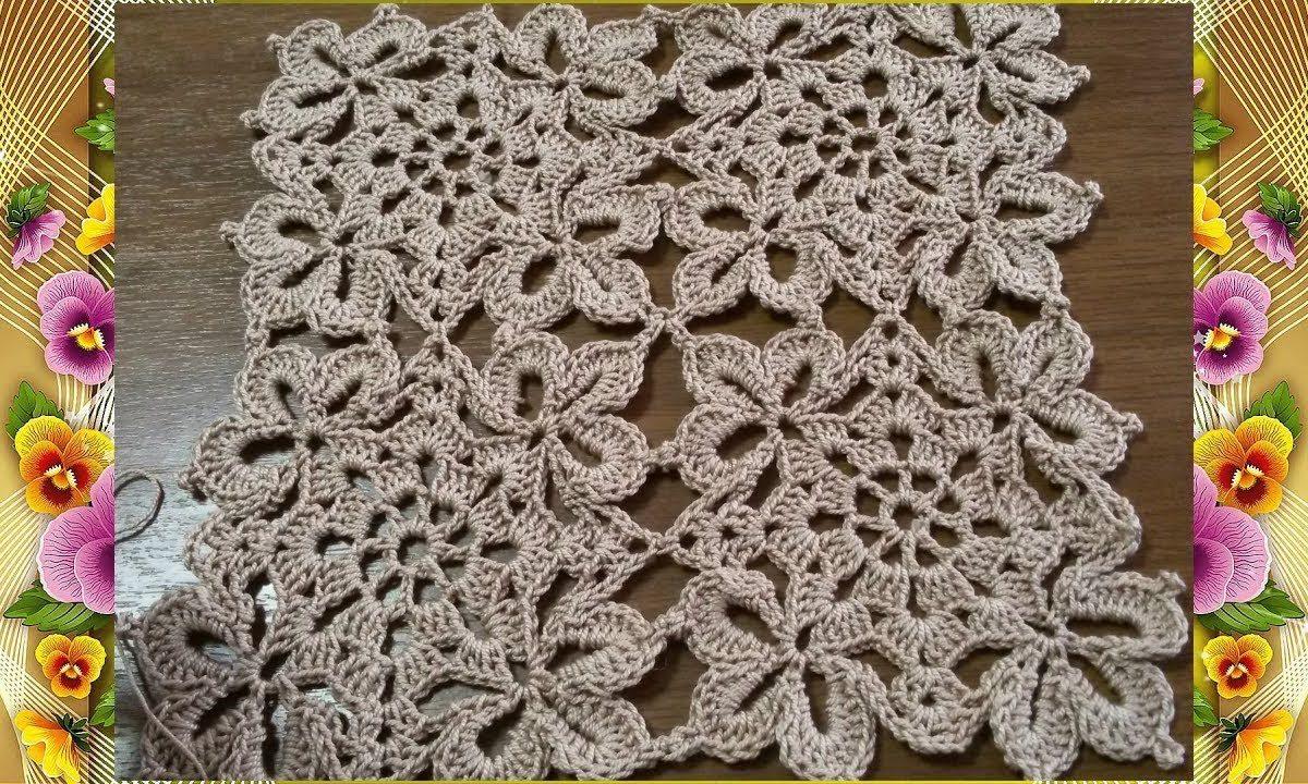Квадратный мотив крючком.МК для начинающих.Square crochet motif.MK for beginners