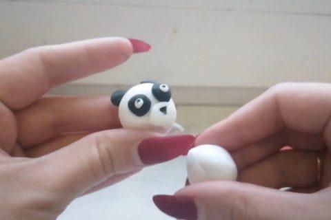 Лепим из легкого пластина фигурки животные пингвин и панда