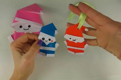 Loom Planet! НОВОГОДНИЙ DIY _ ДЕД МОРОЗ ИЗ БУМАГИ_ Оригами для начинающих