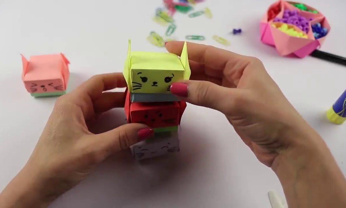 Loom Planet! Оригами Комод с котиками. Поделки из бумаги своими руками