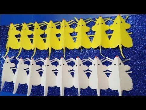 МЫШКИ СИМВОЛ ГОДА 2020 Украшения своими руками. Новогодние поделки из бумаги для ДЕТЕЙ.