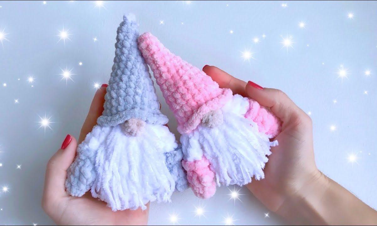 МК. Игрушка на елку крючком. Маленький гномик. Часть 1